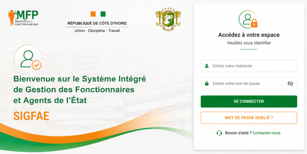 Comment se connecter à son Espace Fonctionnaire SIGFAE : guide pas à pas avec matricule